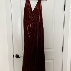 Elegant Brown Velvet Gown